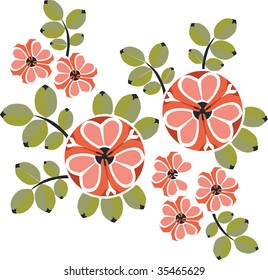 Vector. Ornament flower in color  12