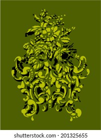 vector ornament In flower style