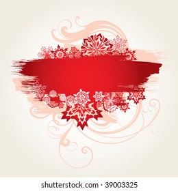 vector ornament In flower style with snowflakes