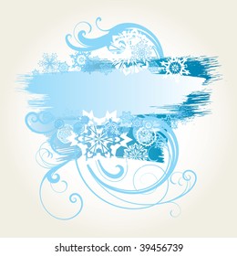 vector ornament In flower style with snowflakes