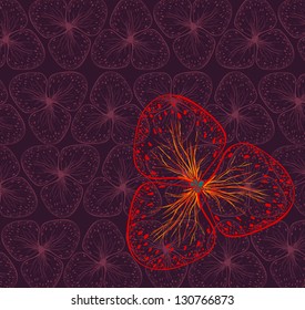 vector ornament flower of three petals