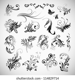 Vector Ornament Flowers Vintage Design Elements