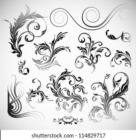 Vector Ornament Flowers Vintage Design Elements