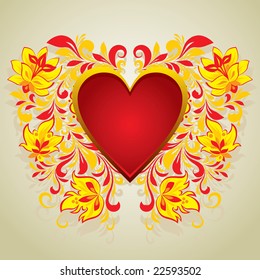 Vector ornament in folk floral style