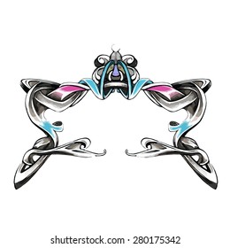 vector ornament, frame for inserting the logo with space for text, art nouveau