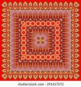 Vector ornament frame. Pattern. Vintage decorative elements. Hand drawn background. Islam, Arabic, Indian ornament.