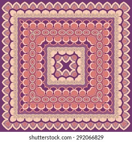 Vector ornament frame. Pattern. Vintage decorative elements. Hand drawn background. Islam, Arabic, Indian ornament.