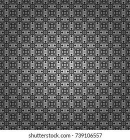 Vector ornament in gray, black and white colors. Embroidery for fashion textile and fabric. Embroidery seamless pattern with abstract diagonal tiles.