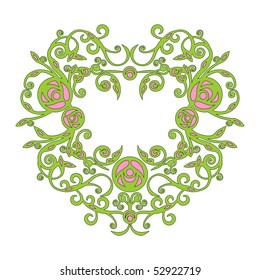 Vector. Ornament heart in color  72