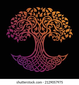 Vector ornament illustration of a tree and its roots