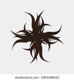 vector ornament image illustration for a symmetrical and nice horn-like patterned tattoo