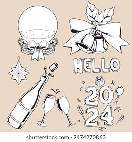 vector ornament image that occurs during Christmas and New Year celebration