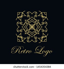 Vector ornament logo design template. Luxury vintage modern art deco element. Can be used as emblem.