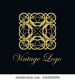 Vector ornament logo design template. Luxury vintage modern art deco element. Can be used as emblem.