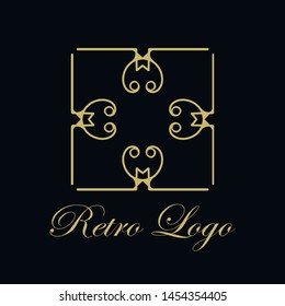 Vector ornament logo design template. Luxury vintage modern art deco element. Can be used as emblem.