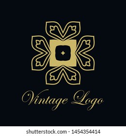Vector ornament logo design template. Luxury vintage modern art deco element. Can be used as emblem.