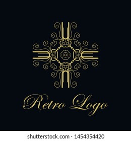 Vector ornament logo design template. Luxury vintage modern art deco element. Can be used as emblem.