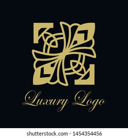 Vector ornament logo design template. Luxury vintage modern art deco element. Can be used as emblem.