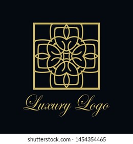 Vector ornament logo design template. Luxury vintage modern art deco element. Can be used as emblem.