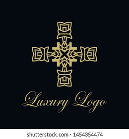 Vector ornament logo design template. Luxury vintage modern art deco element. Can be used as emblem.