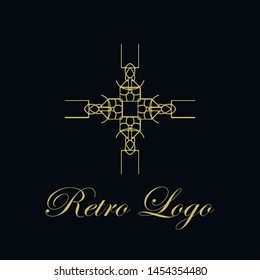 Vector ornament logo design template. Luxury vintage modern art deco element. Can be used as emblem.