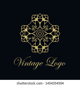 Vector ornament logo design template. Luxury vintage modern art deco element. Can be used as emblem.