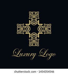 Vector ornament logo design template. Luxury vintage modern art deco element. Can be used as emblem.