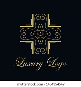 Vector ornament logo design template. Luxury vintage modern art deco element. Can be used as emblem.