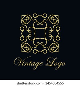 Vector ornament logo design template. Luxury vintage modern art deco element. Can be used as emblem.