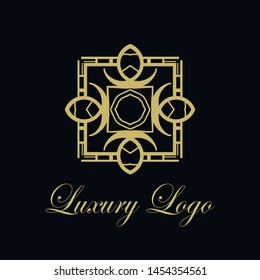 Vector ornament logo design template. Luxury vintage modern art deco element. Can be used as emblem.