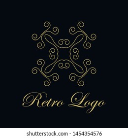 Vector ornament logo design template. Luxury vintage modern art deco element. Can be used as emblem.
