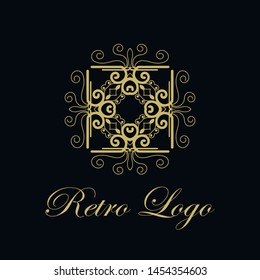 Vector ornament logo design template. Luxury vintage modern art deco element. Can be used as emblem.