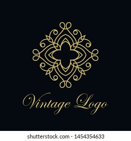 Vector ornament logo design template. Luxury vintage modern art deco element. Can be used as emblem.