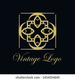 Vector ornament logo design template. Luxury vintage modern art deco element. Can be used as emblem.