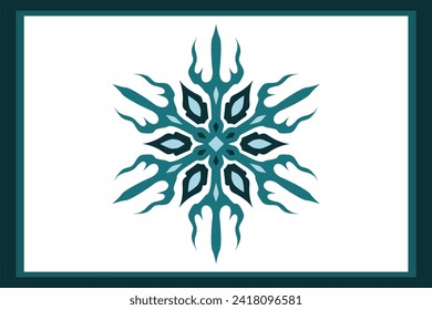 vector ornament or logo, turquoise, for design elements, wallpaper or background elements
