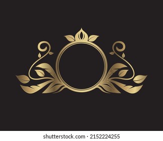 Vector Ornament, Name Tag Gold Decoration