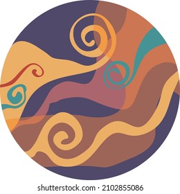 vector ornament in an orange circle