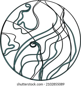 vector ornament in an orange circle