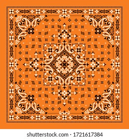 Vektorschmuck-Pisley Bandana Print. Seidenhalsschal oder Kerochmuster Design-Stil, das beste Motiv für Druck auf Stoff oder Papper.