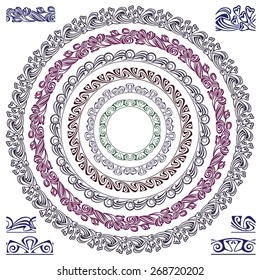 Vector ornament pattern in the art-nouveau style for decoration and design (Brushes included)