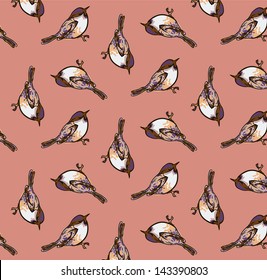 vector ornament pattern bird sparrow