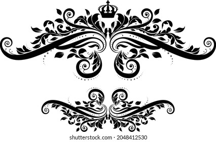 Vector Ornament patrón floral vintage con clase aislado en fondo blanco