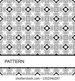 vector ornament with scollwork elements and geometrics figures