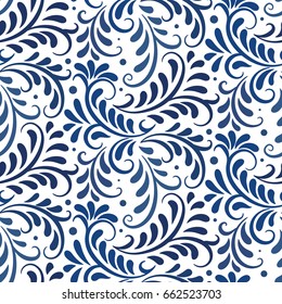 Vector ornament seamless pattern. Floral ornate background