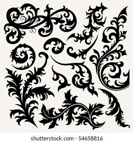 vector ornament set In flower style