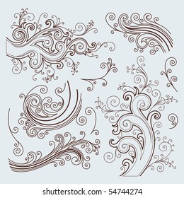 vector ornament set In flower style