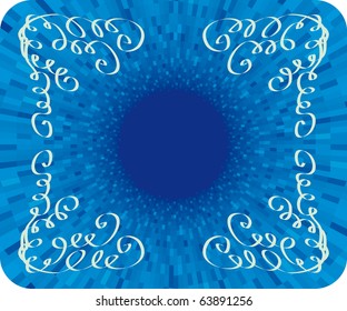 Ornamento vetorial com plano de fundo azul claro