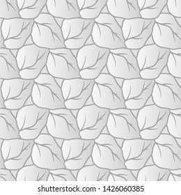 Vector ornament with silver leaves, seamless floral pattern, elegant background for wedding invitation or perfume packaging design