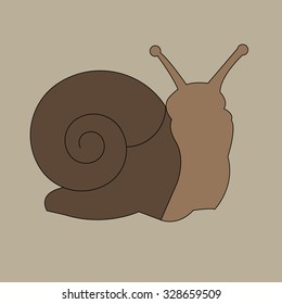vector ornament snail creeping grass cartoon graphic