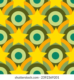 Vector - Ornament with stars, seamless pattern, illustration